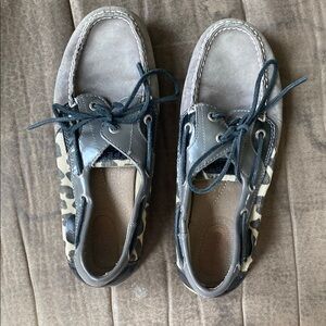 Sperry Gray and Black Flats